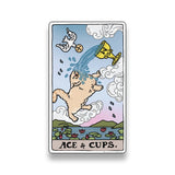 Pegatinas de memes de gatos del Tarot del As de Copas (Arcanos mayores)