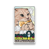 Pegatinas de memes de gatos del Tarot del As de Oros (Arcanos Mayores)