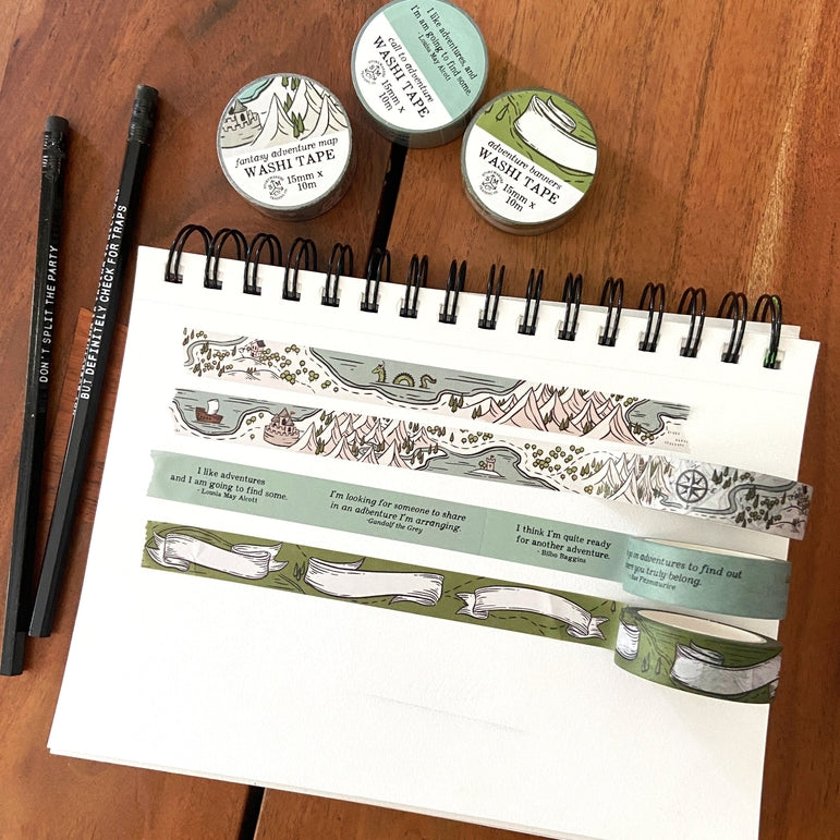 Cinta washi con banderines de aventuras: para creadores de mundos, juegos de rol y D&amp;D