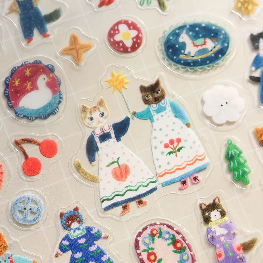 Pegatina de gatos y botones de Aiko Fukawa