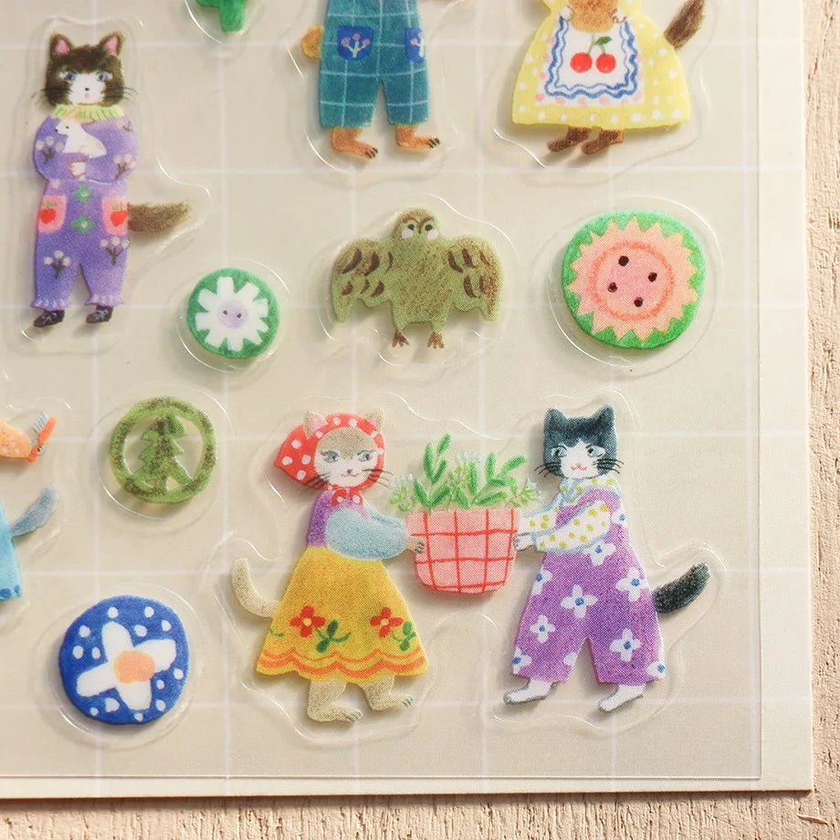 Pegatina de gatos y botones de Aiko Fukawa