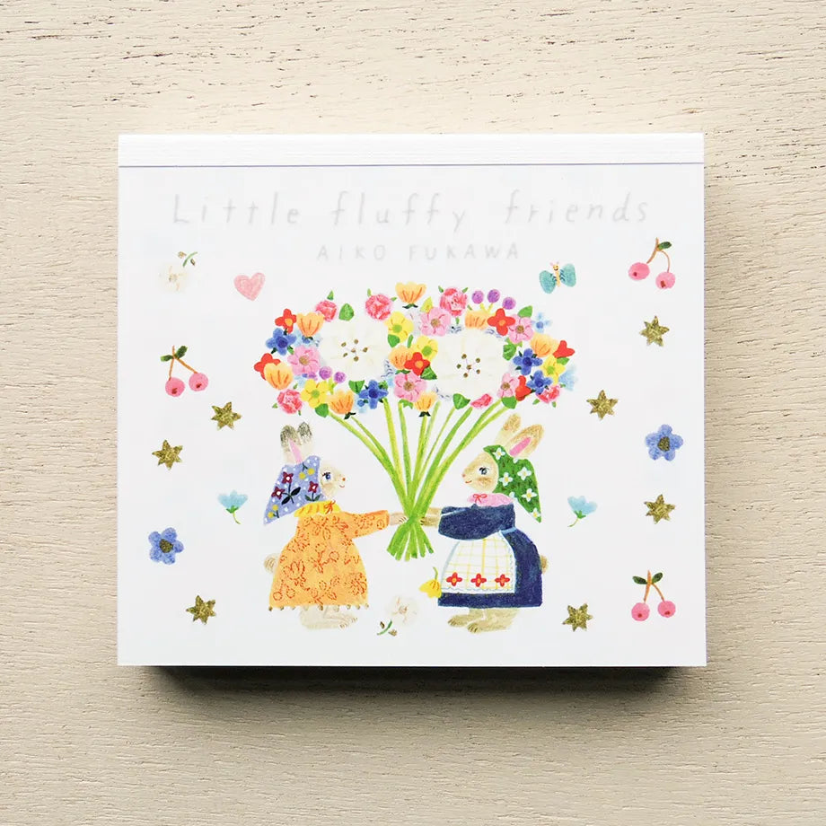 A block memo with many stylish and cute animals.
The flowers around me and the clothes everyone is wearing are so cute that every time I look at them, my heart flutters.

Pack of 120 sheets that can be used every day. Another point is that it is made of firm and thick paper, so it does not transfer to the back. Please use it not only as a memo, but also as a card to accompany the gift.