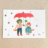 The gold foil stamping on the entire postcard shines brightly.
Full color printing is also applied to the back side.
It is also recommended to accompany gifts to loved ones or display them as an interior decoration in your room.

4 in x 6 in
Includes 1 post card