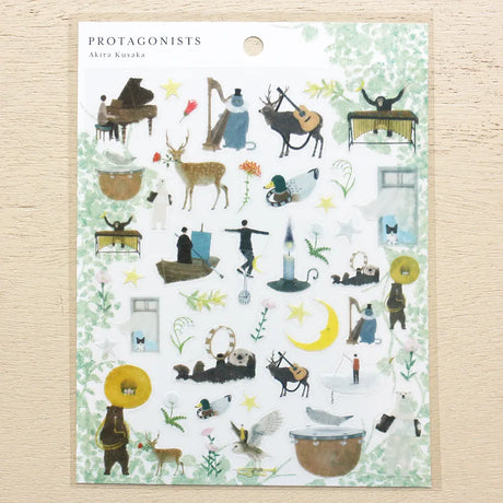 Stickers of illustrator Akira Kusaka. This sticker sheet is packed with beautiful drawings of animals playing instruments, perfect for any music lover.


Printed on PET material, the stickers have a smooth, durable finish that’s easy to peel and place - great for both everyday use and special projects.

✨ Product Details

Smooth, durable PET sticker material
Perfect for planners, journals, scrapbooking, and cardmaking
Backing Sheet Size: 141 × 188 mm
Sticker sheet size: 138 × 170 mm