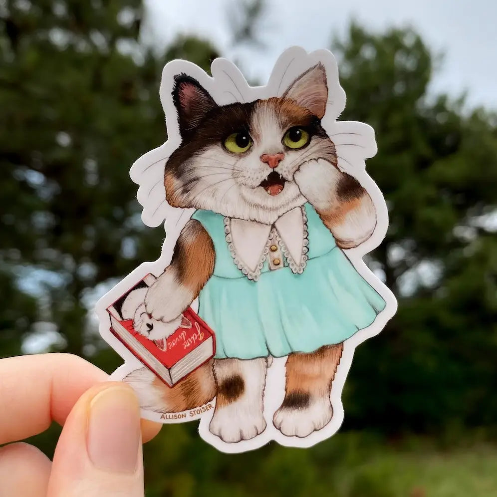 Allison Stoiser Art - Chick Lit Bookish Calico Cat Vinyl Sticker


This calico cat can't believe the shocking developments in the latest installment of the Feline Devine series. She stayed up all night reading it!