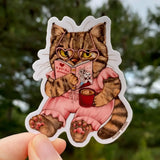 Allison Stoiser Art - Romance-Loving Bookish Tabby Cat Vinyl Sticker


What's better than cozying up with your favorite toasty beverage and the purr-fect romance novel? Absolutely nothing, according to this tabby cat!