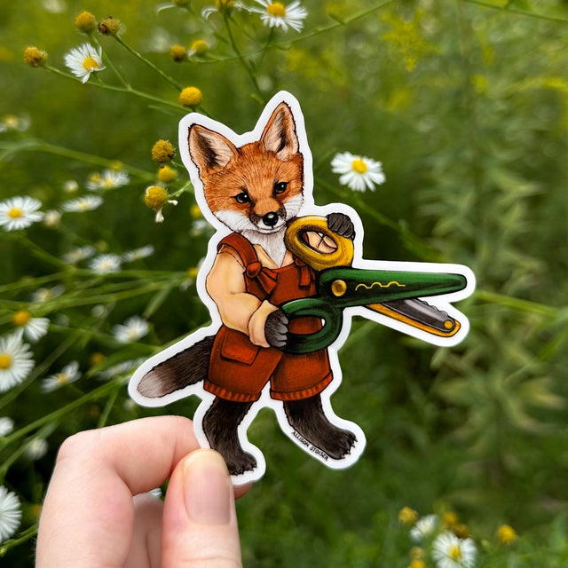 This little red fox has some craft scissors and is ready for some scrapbooking!

Original artwork hand-drawn in pencil by Allison Stoiser.