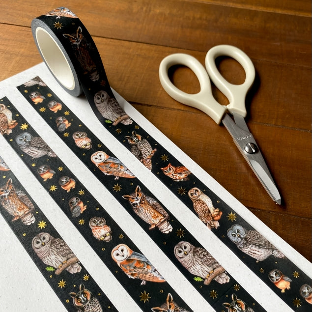 Allison Stoiser Art North American Owl Gold Foil Washi Tape