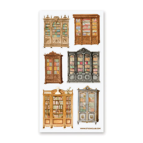 📚 Discover your next literary journey in this quaint vintage library, where shelves of captivating reads await. Whether you’re advancing your knowledge or escaping into an adventure, these are perfect for your reading journal. This sheet featuring magnificent glass-enclosed bookshelves will fill any book lover with endless joy.

Top Coating: None

Adhesive Layer: Paper

Backing Layer: Clear PET

6.69" x 3.54". Weight - 0.03lbs.

1 sheet included