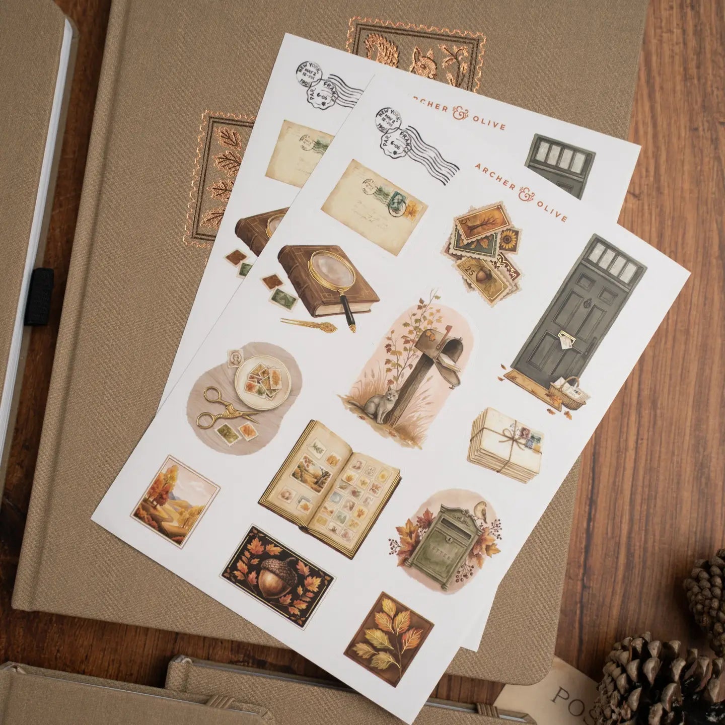 Archer and Olive Sticker Set: Stamp Collector