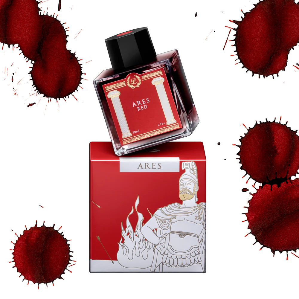 Immerse your writing in mythic beauty with Laban’s Greek Mythology fountain pen inks. Each 50ml bottle is inspired by the gods of Olympus, with packaging featuring beautifully illustrated deities holding pens.

There are two collections—Greek Mythology I and II—each with five richly saturated, pH-neutral, and fountain pen-friendly colors