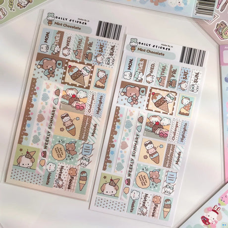 Bring your journal pages to life with our sticker sheets featuring original illustrations and characters! Thoughtfully designed for journals, planners, and creative minds, each sheet is filled with unique, hand-drawn elements to help you express your thoughts and decorate your pages with personality. Perfect for daily journaling, mood tracking, scrapbooking, or enhancing your planner spreads, these stickers add a touch of magic to every moment you document.

Product Type: Sticker Sheet

Product Finish: Stan