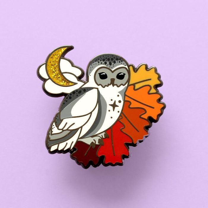 Pin de esmalte de búho otoñal: colección Autumn Fall 