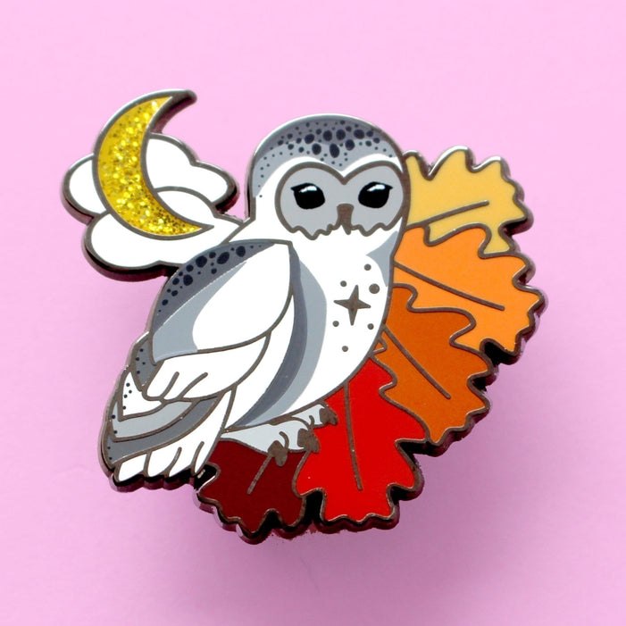Pin de esmalte de búho otoñal: colección Autumn Fall 