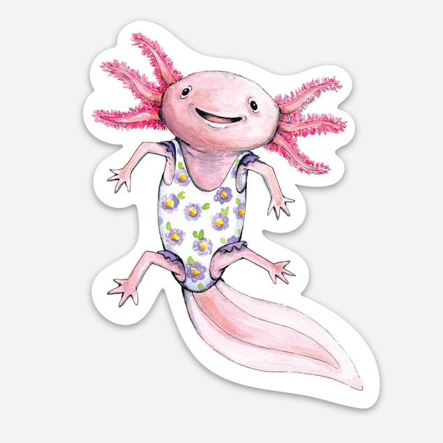 Pegatina de traje de baño de axolotl