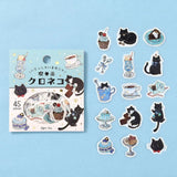 BGM - Welcome Meow! Series Café Kuroneko Sticker Flakes

The popular masking tape series "Cafe Kuroneko" has now become stickers!

Not only black cats, but also high-cats, carapaces, and white-cats have joined
the group. Each cat gathers here as a café with its own unique personality.
"Welcome, meow!"

Contents: 15 designs x 3 sheets
Material: Japanese paper