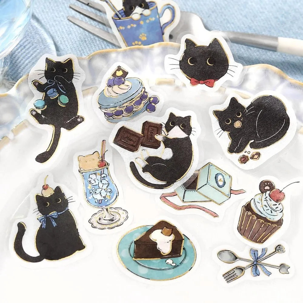 BGM - Welcome Meow! Series Café Kuroneko Sticker Flakes

The popular masking tape series "Cafe Kuroneko" has now become stickers!

Not only black cats, but also high-cats, carapaces, and white-cats have joined
the group. Each cat gathers here as a café with its own unique personality.
"Welcome, meow!"

Contents: 15 designs x 3 sheets
Material: Japanese paper