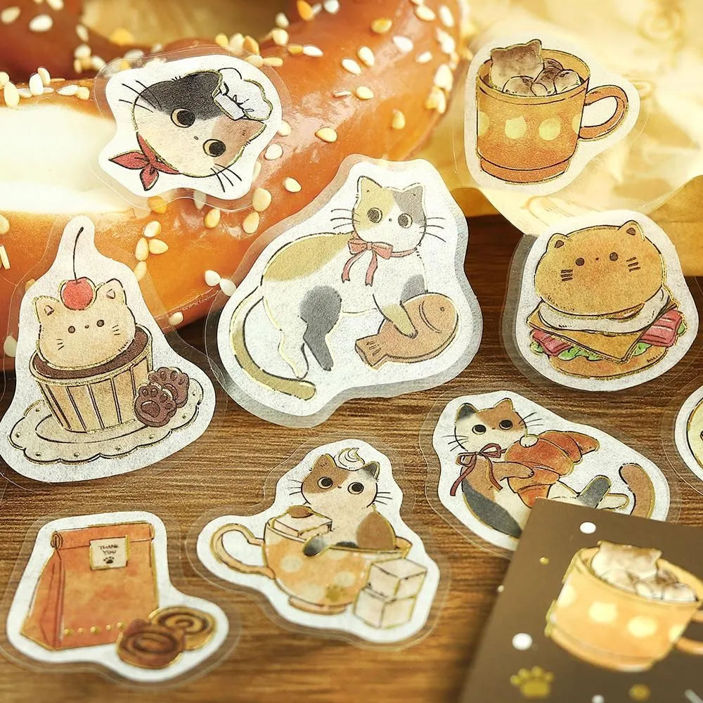 BGM - Welcome Meow! Series Café Mikeneko Sticker Flakes

The popular masking tape series "Cafe Kuroneko" has now become stickers!

Not only Kuroneko, but also Heineko, Mikeneko, and Shiro-Neko have joined the group. Each cat gathers here as a café with its own unique personality.
"Welcome, meow!"

Contents: 15 designs x 3 sheets
Material: Japanese paper