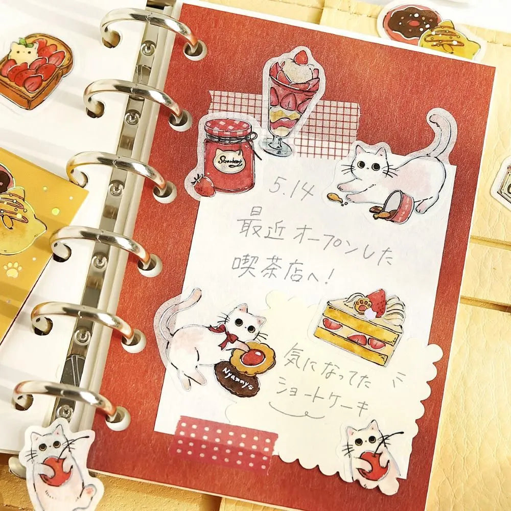 BGM - Welcome Meow! Series Café Shiro-Neko Sticker Flakes

The popular masking tape series "Cafe Kuroneko" has now become stickers!

Not only Kuroneko, but also Heineko, Mikeneko, and Shiro-Neko have joined the group. Each cat gathers here as a café with its own unique personality.
"Welcome, meow!"

Contents: 15 designs x 3 sheets
Material: Japanese paper