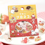 BGM - Welcome Meow! Series Café Shiro-Neko Sticker Flakes

The popular masking tape series "Cafe Kuroneko" has now become stickers!

Not only Kuroneko, but also Heineko, Mikeneko, and Shiro-Neko have joined the group. Each cat gathers here as a café with its own unique personality.
"Welcome, meow!"

Contents: 15 designs x 3 sheets
Material: Japanese paper