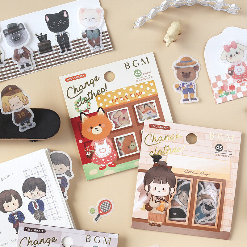 School Uniforms Flake Sticker Change Clothes
