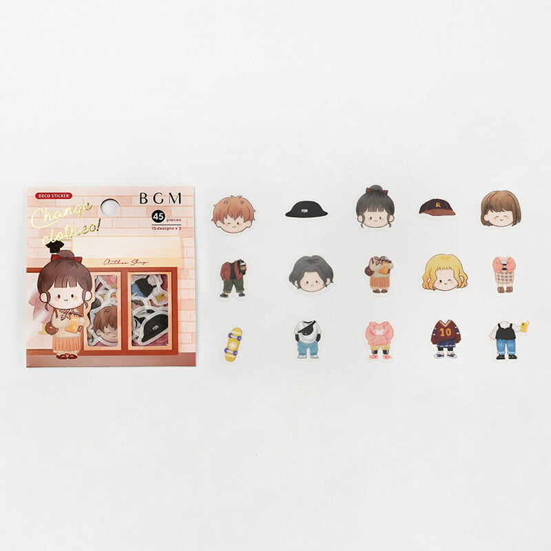 Dress Up Doll Flake Sticker Change Clothes