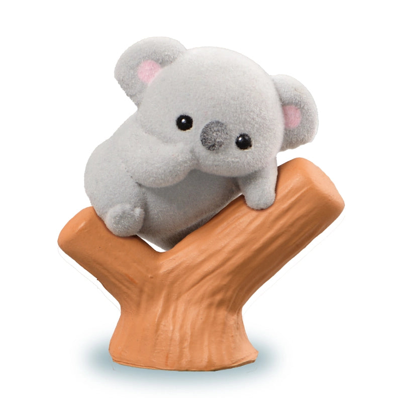 Introducing a brand new flocked figure series: Baby Koala! These gentle and sleepy koalas cling adorably to their tree branches and bring a sense of calm and cuteness wherever they go. Made with soft flocked material, they’re perfect as a collectible or display item. 🍼