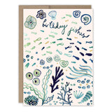 Birthday Fishes Birthday Card

Inside verse: Oceans of love on your special day

• Gold foil details
• Illustrated by Louise Mulgrew
• Size: A6, 4.5" x 6.25"
• Paired with Brown Kraft envelope
• Printed in the USA on high-quality, recycled paper

About The Artist: Working with gouache and watercolor, Louise designs in her tiny studio in Brighton, England, inspired by her love of all animals, and passion for the natural world. Louise was named 2023 Artist of the Year by the USA Greeting Card Association.