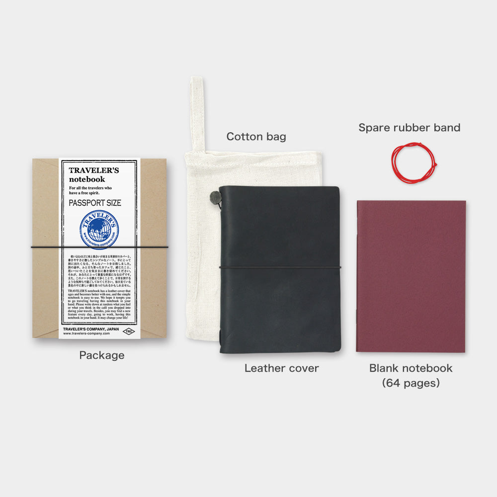 Cuaderno de viaje negro (tamaño pasaporte)