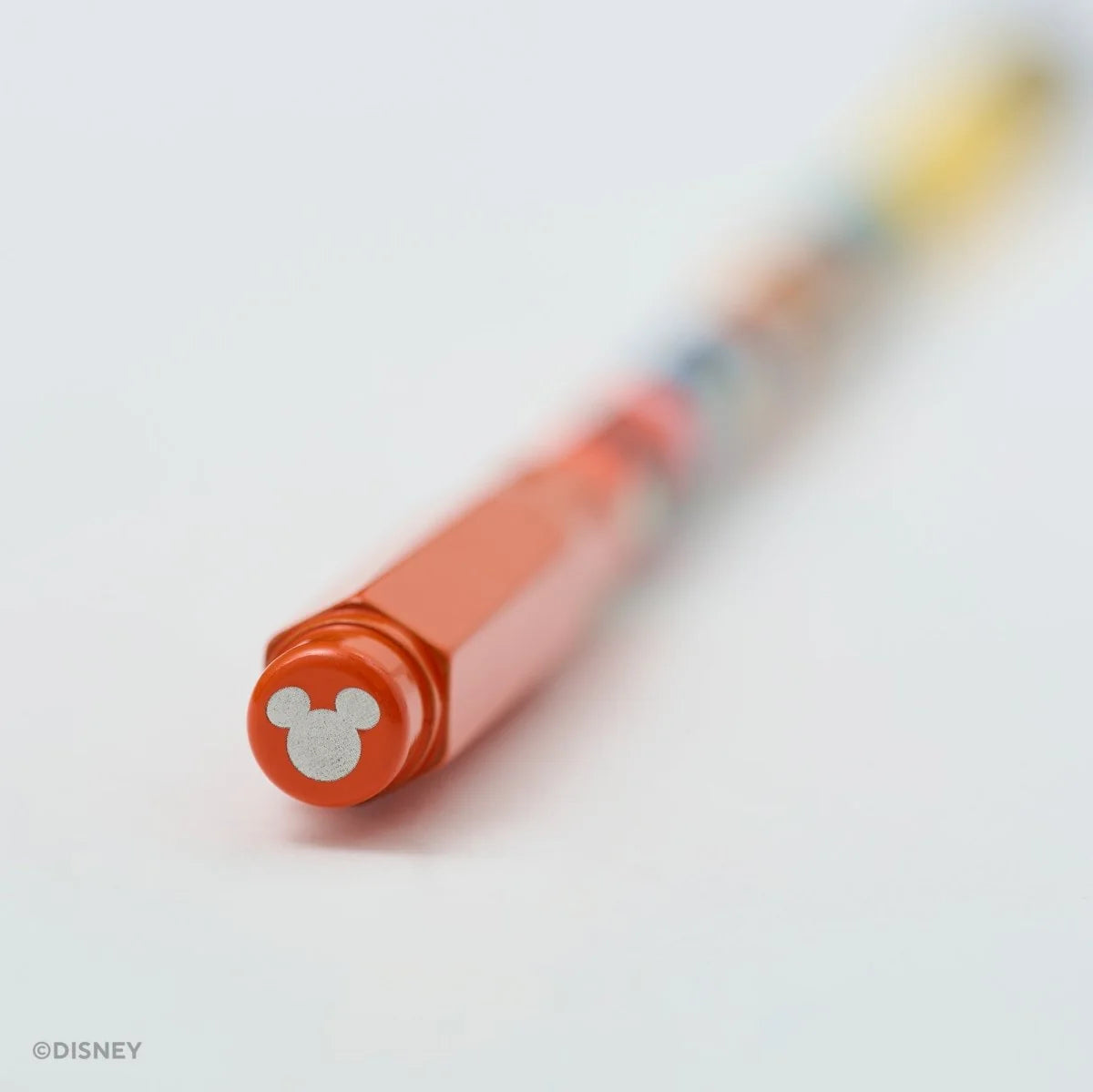 This red machined aluminum Point Guard is designed to make sure your Blackwing pencil stays sharp while you’re on the go. It features a silver Mickey Mouse emblem on the top. The tip of your pencil “floats” inside the cap to protect your point against unexpected drops or jams.