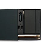 A great way to get started on the Blackwing journey. Give the gift of high-quality Blackwing pencils, paper &amp; accessories — all in one box set.

Includes a Medium Black A5 Slate Notebook, each of our core pencils (602, Matte, Pearl, Natural), One-Step Long Point Sharpener, and Point Guard -- all packaged in a box set.