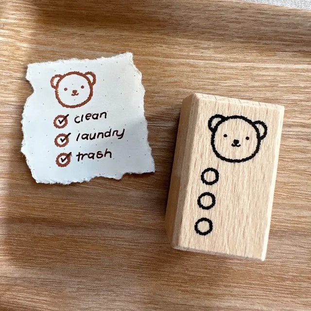 Our adorable Bear wooden stamps are here! Our stamps add a sweet and cute touch to your planner or journal. Add them in your journaling, planning, and memory keeping spreads!

Stamped image is .6 in wide.