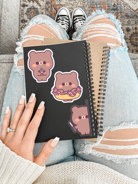 Boba Bear Waterproof Vinyl Sticker