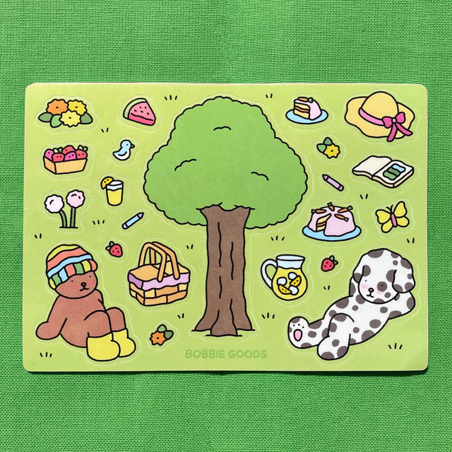 Bobbie Goods Sticker Sheet - Picnic

22 stickers total
Sheet is 5" x 7"
Glossy finish