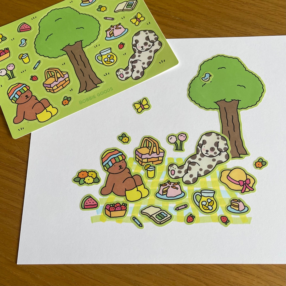 Bobbie Goods Sticker Sheet - Picnic

22 stickers total
Sheet is 5" x 7"
Glossy finish