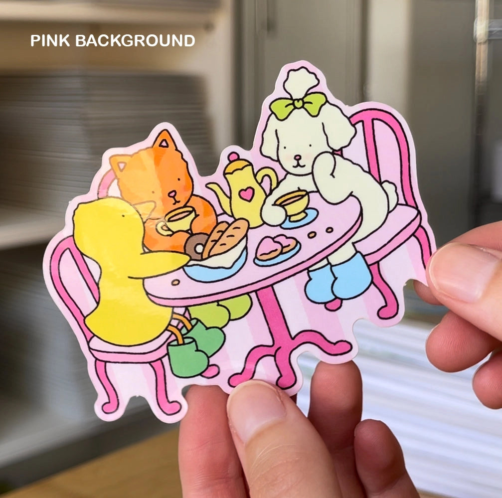 Bobbie Goods Vinyl Sticker - Tea Time

1 vinyl sticker
Pink background
Weatherproof
Gloss finish