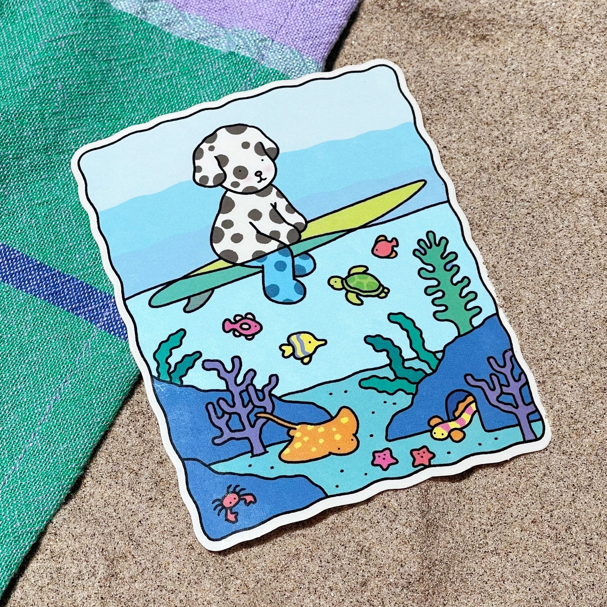 Bobbie Goods Vinyl Sticker - Underwater

Blue water in the middle is see-through!
Weatherproof
Gloss finish
3" x 3.7"