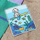 Bobbie Goods Vinyl Sticker - Underwater

Blue water in the middle is see-through!
Weatherproof
Gloss finish
3" x 3.7"