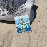 Bobbie Goods Vinyl Sticker - Underwater

Blue water in the middle is see-through!
Weatherproof
Gloss finish
3" x 3.7"
