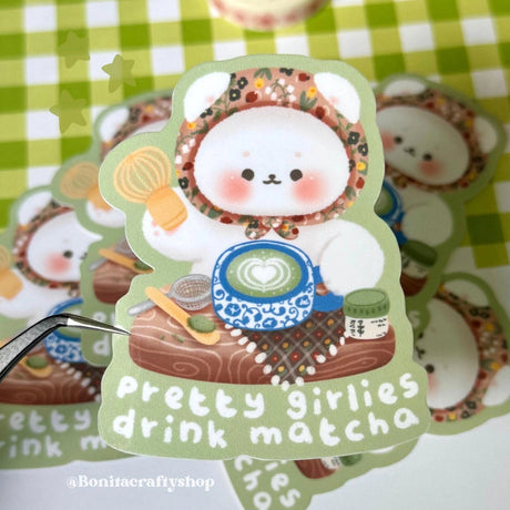 This cute matcha sticker is perfect to put on your water bottle, laptop, iPad/Phone etc.

♡ STICKER DETAILS ♡
~ Sticker size: 2.5’’ inches
~ Printed on glossy sticker paper
~ Glossy Laminate finish ✨
~ ONLY Handwash. This sticker is not dishwasher or microwave safe.