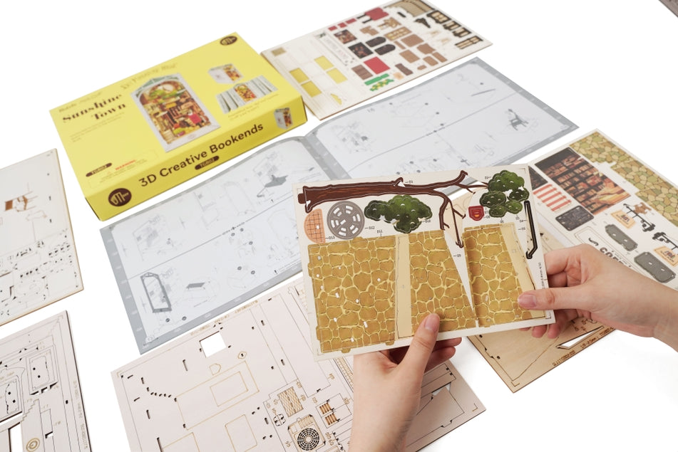 Kit de rincón de lectura Sunshine Town para hacer en casa en miniatura