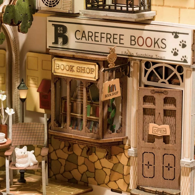 Kit de rincón de lectura Sunshine Town para hacer en casa en miniatura