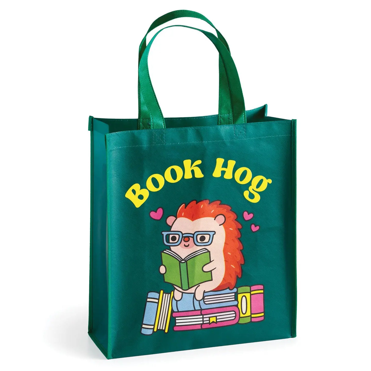 Oink-redibly cute and practical! Our Book Hog Reusable Shopping Bag is the perfect piggy companion for your shopping adventures. This adorable book-loving hog design turns errands into fun while helping you ditch single-use bags. Sturdy enough for groceries, books, or beach essentials, it folds up small when not in use. Shop sustainably with this playful porker that's always ready to carry your treasures!