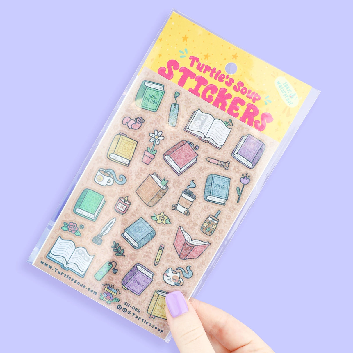 🐢 Our Kiss Cut Sticker Sheets are 4 inches by 6 inches and include one (1) sheet per package, with 10 to 20 individual waterproof, stickers on each.&nbsp;

🐢 Each sheet is enclosed in a sleeve with an art backing card and are retail-ready!

🐢 Stick them on water bottles, laptops, cars, coolers, helmets, skateboards, or just about any flat surface you can think of.&nbsp;

🐢 Thanks for looking and happy shopping!