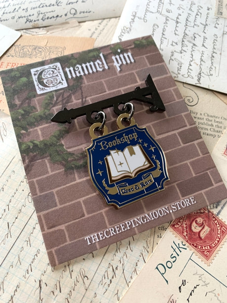 The Creeping Moon - Bookshop Shop Sign Enamel Pin