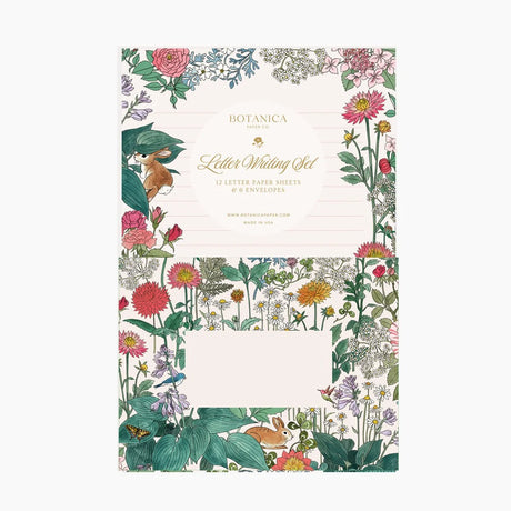 Letter Writing Set: 12 letter paper sheets + 6 envelopes
Printed full color on warm white paper