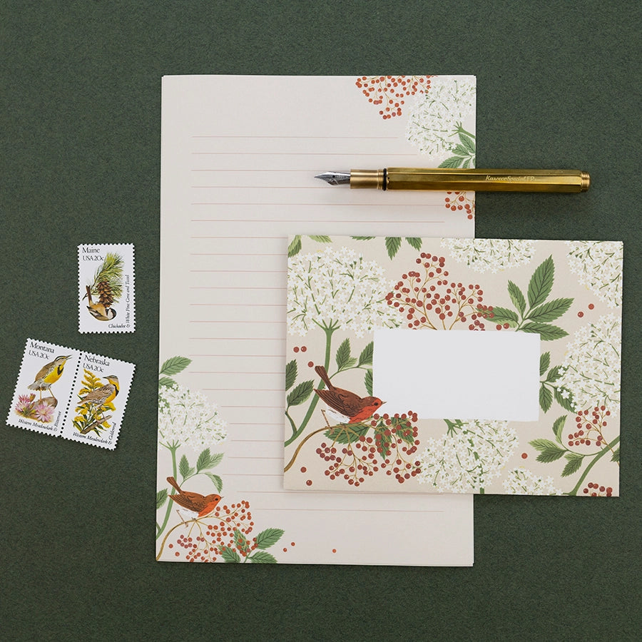 Letter Writing Set: 12 letter paper sheets + 6 envelopes
Printed full color on warm white paper