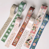 

Illustrated adhesive paper tape inspired by florals and vintage stamps. Perfect for decorating your mail, journals, cards, gift tags, scrapbook projects, and more.&nbsp;

Dimensions: 33 ft (10m) roll, 1 1/8" (30 mm) wide
Designed in USA
Includes 1 roll of washi