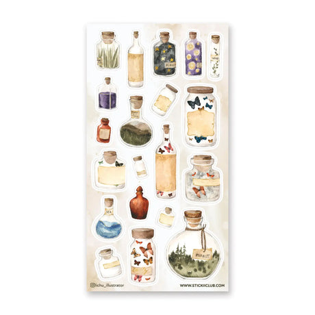 🌳🦋 Get ready to unleash the wonders of nature that have been captured in these intriguing jars! From the mesmerizing night sky to thousands of butterflies, these bottled beauties are absolutely bursting with magic.

Top Coating: Gold Foil
Adhesive Layer: Paper
Backing Layer: Clear PET&nbsp;
6.69" x 3.54".
Weight - 0.03lbs.
1 sheet included &nbsp; &nbsp;