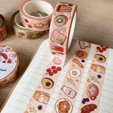 Cinta adhesiva washi con motivos de desayuno